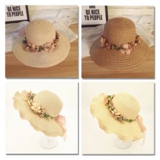 Mujers Beach Hat Lady Travel Cap Wide Brim Floppy Fold Summer Sun Straw Hat New  eb-78495249